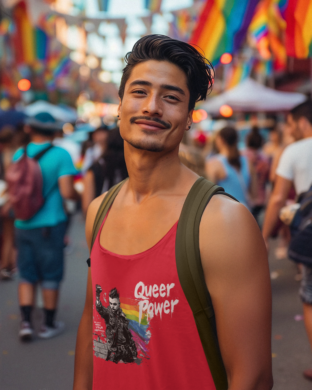 QUEER POWER Tank Top – Dark Edition | Unisex LGBTQ+ Pride Muscle Shirt for Summer Protest, Streetwear & Bold Living