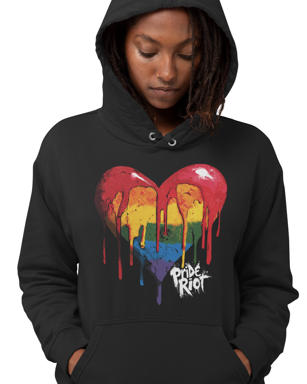 Bleeding Heart (Dark) — Hoodie — worn, PRIDE RIOT®