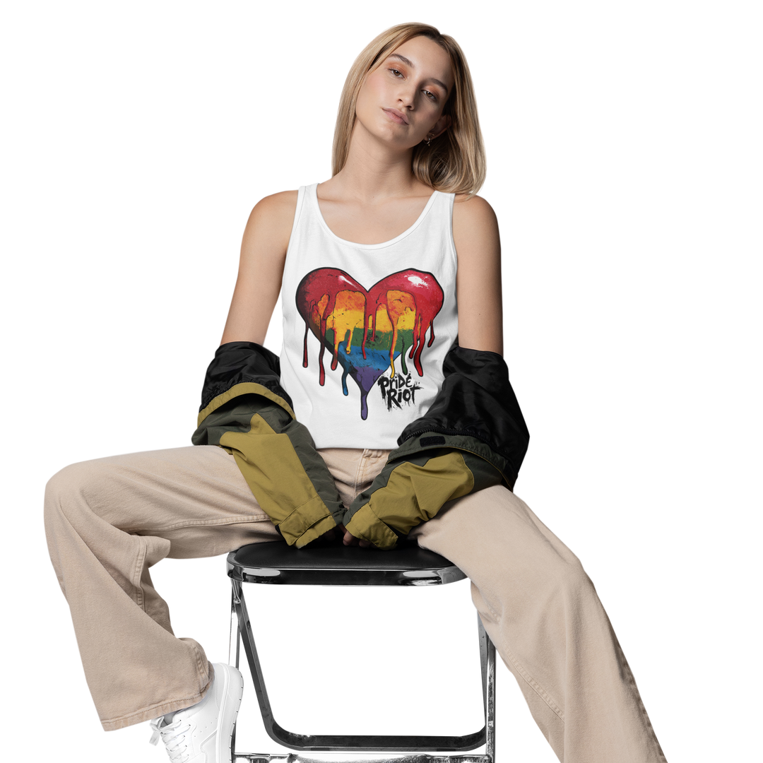 Bleeding Heart (Light) — Tank — worn, PRIDE RIOT®
