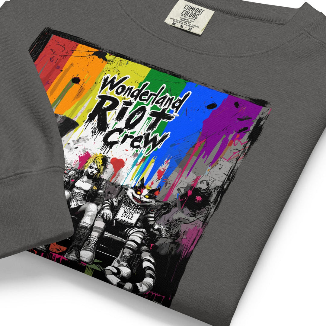 Close-up of the ribbed cuff and garment-dyed fabric texture. The image shows the color variation in the seams (Orchid purple), highlighting the soft, broken-in vintage feel.