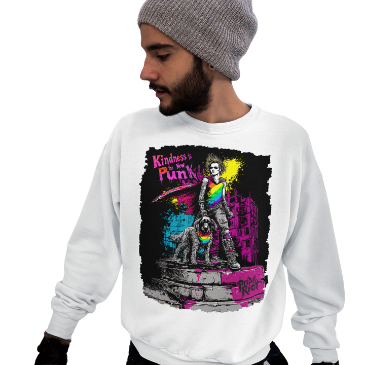 Kindness Is the New Punk — Sweatshirt — worn, PRIDE RIOT®