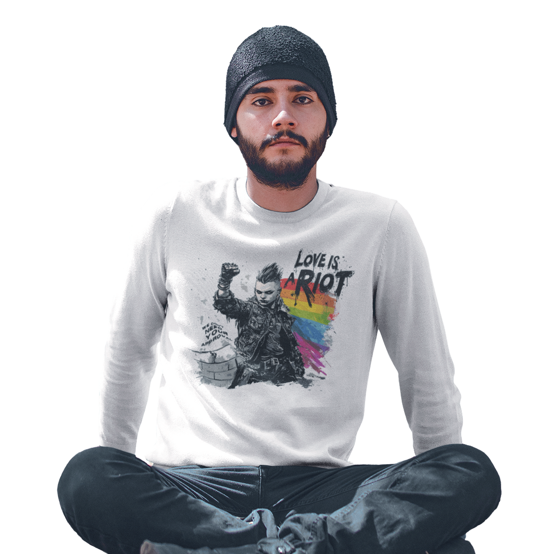 Love is a Riot (Light) — Sweatshirt — worn, PRIDE RIOT®