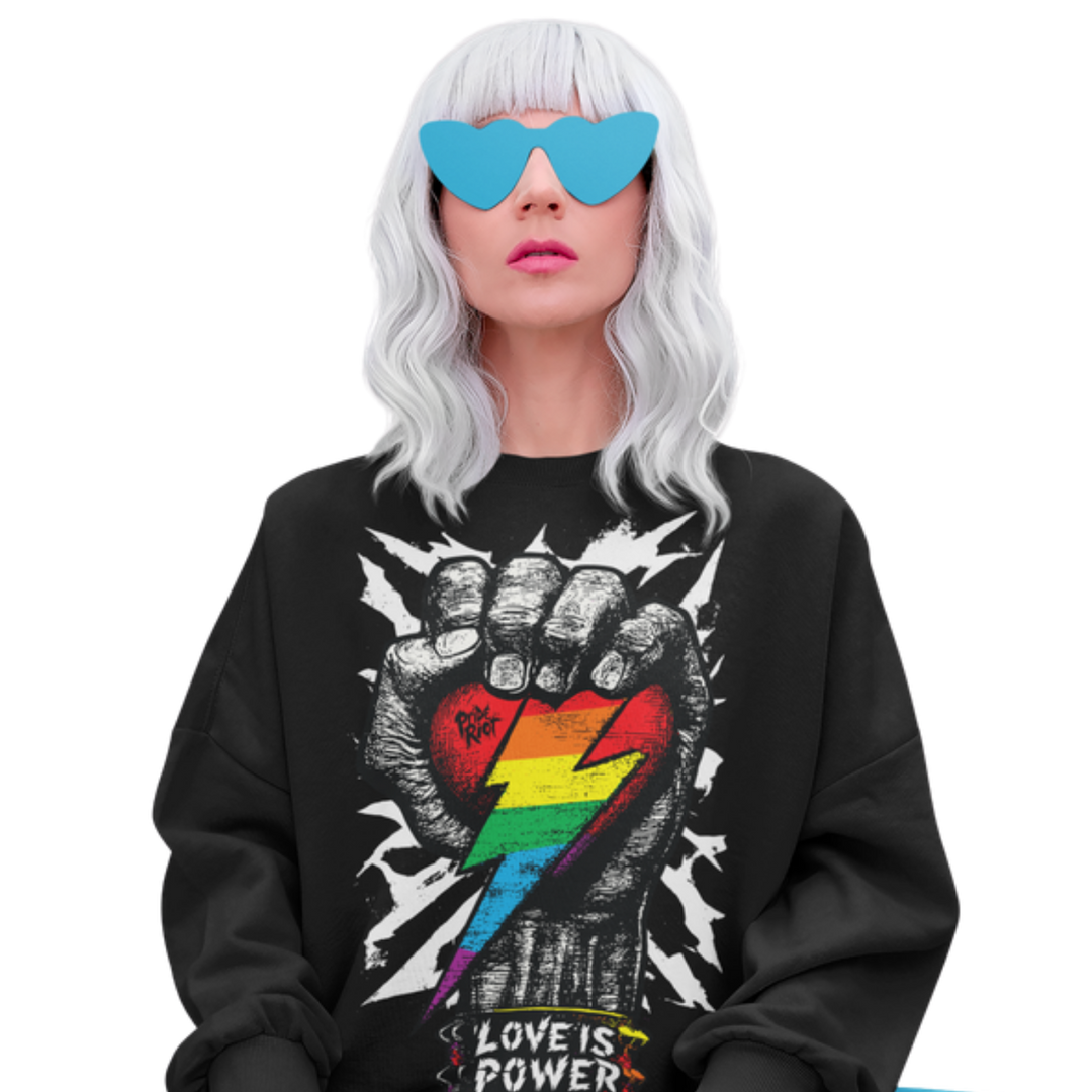 Love is Power (Dark) — Sweatshirt — worn, PRIDE RIOT®