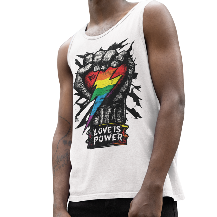 Love is Power — Tank — worn, PRIDE RIOT®