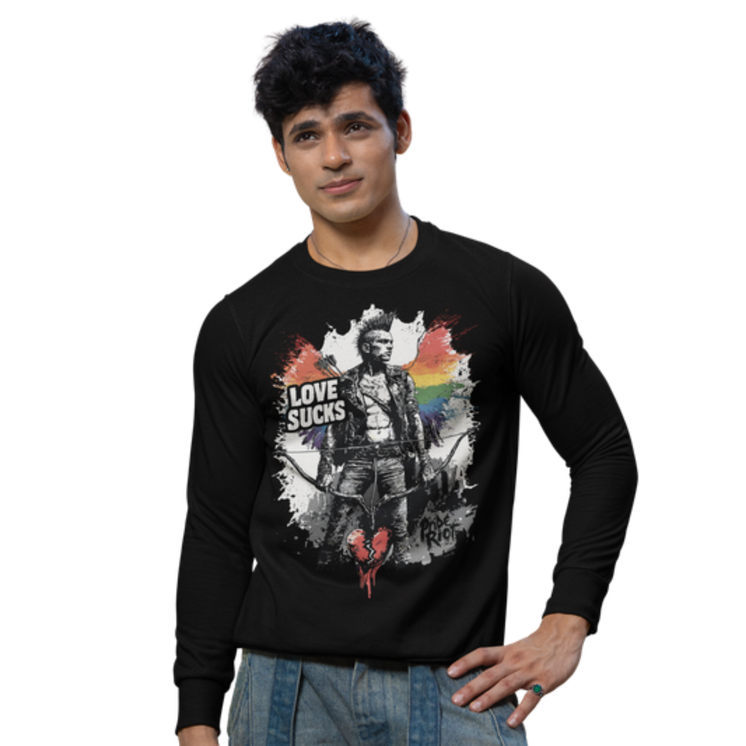Love Sucks — Sweatshirt — worn, PRIDE RIOT®