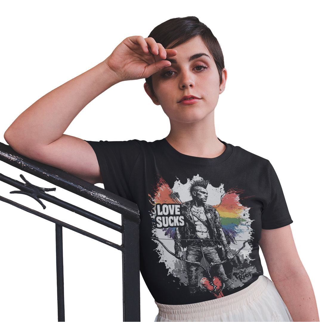 Love Sucks — Tee — worn, PRIDE RIOT®