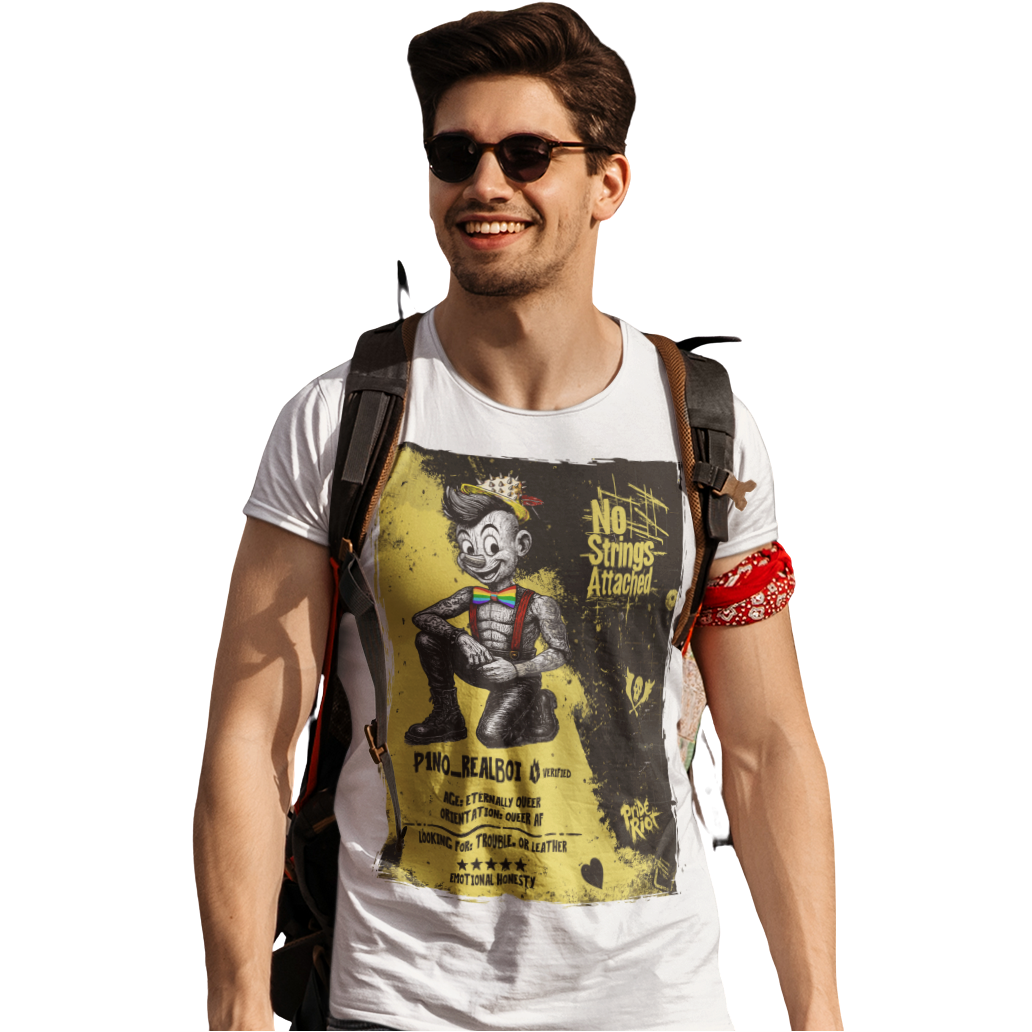 Pinocchio: No Strings Attached — Tee — worn, PRIDE RIOT® (2)