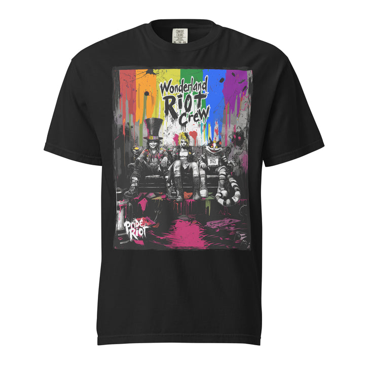 Alice in Anarchy tees showing the available premium color Black. 