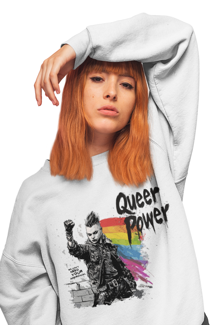Queer Power (Light) — Sweatshirt — worn, PRIDE RIOT®
