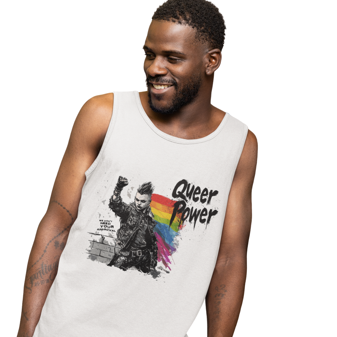 Queer Power — Tank — worn, PRIDE RIOT®