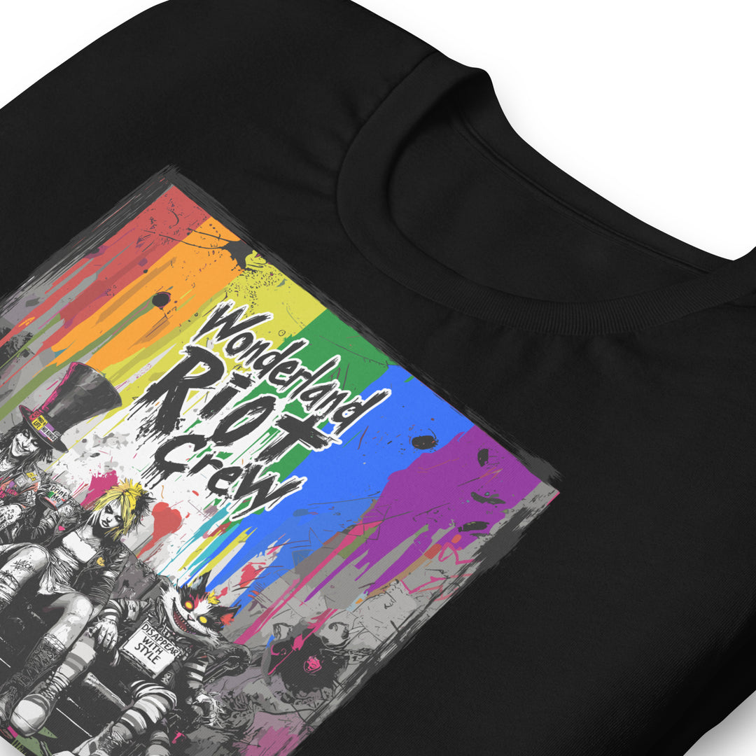 Close-up detail of the 100% airlume combed cotton fabric texture in Black. The image focuses on the neck area, highlighting the sensory-friendly design for neurodivergent comfort."