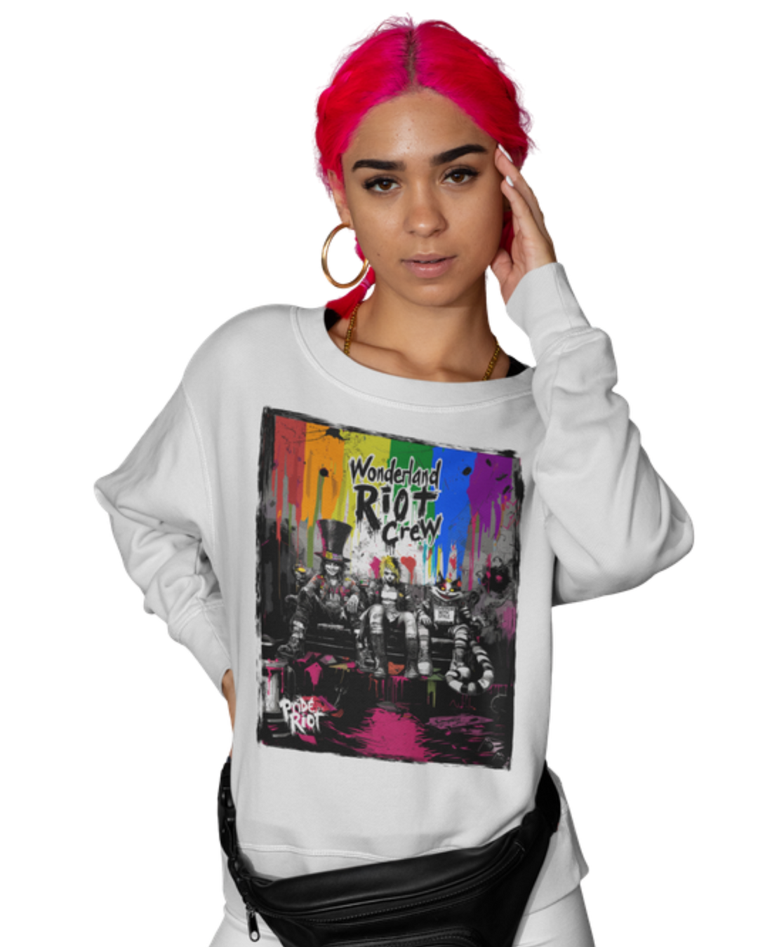 Wonderland Riot Crew — Sweatshirt — worn, PRIDE RIOT®