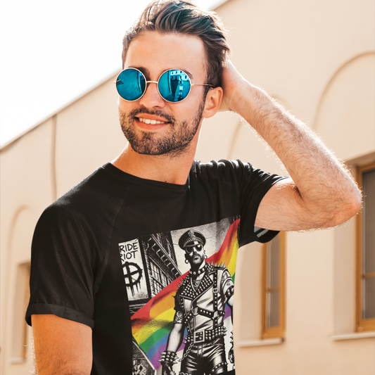 Leather Rebellion Pride Tee | Queer Punk Commander T-Shirt | LGBTQ+ Streetwear Shirt | Pride Riot 2025