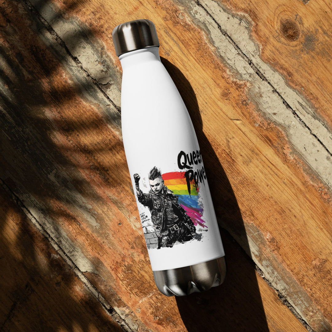 Queer Power Stainless Steel Water Bottle – “We Don’t Need Your Approval” | LGBTQ+ Insulated Flask