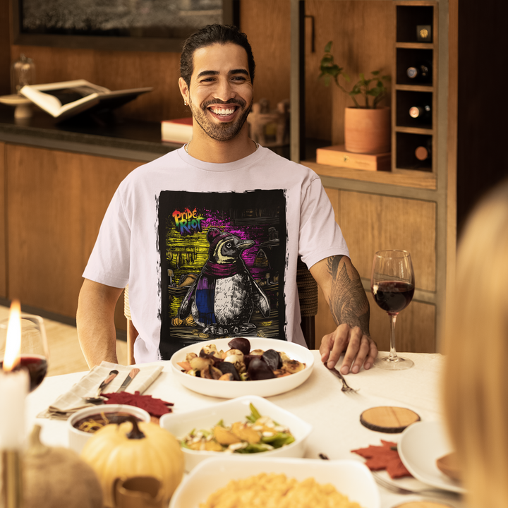 Friendsgiving Penguin | Unisex T-Shirt | Pride Riot Official | Friendsgiving Drop