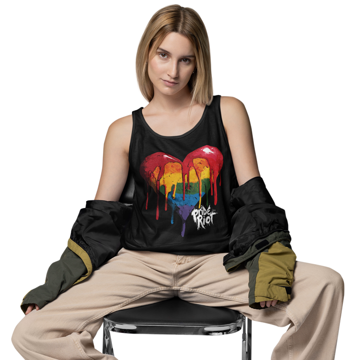 Bleeding Heart (Dark) — Tank — worn, PRIDE RIOT®