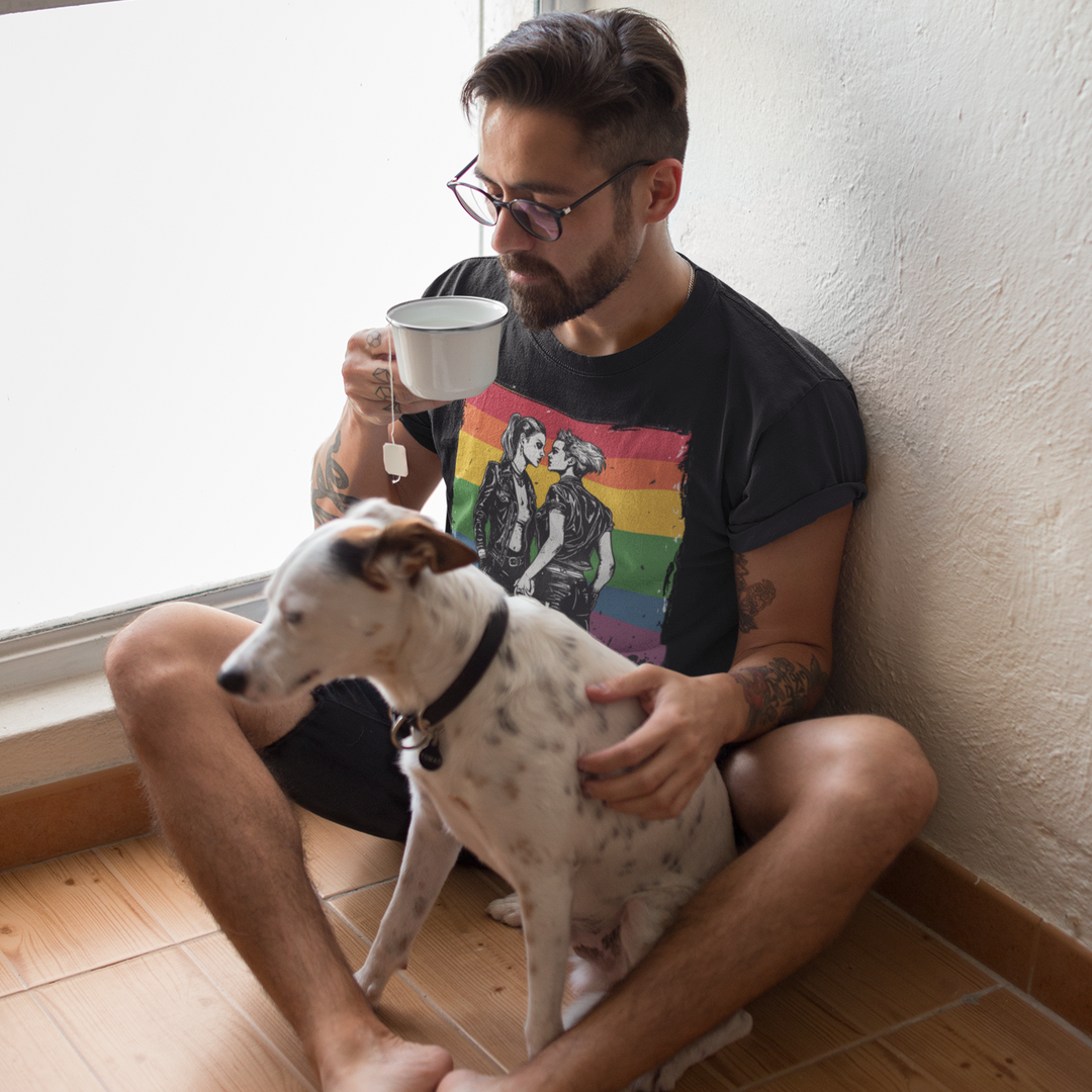 Rebel Lovers Tee – Queer Punk Romance Shirt – LGBTQ+ 2025 Pride Graphic by Pride Riot