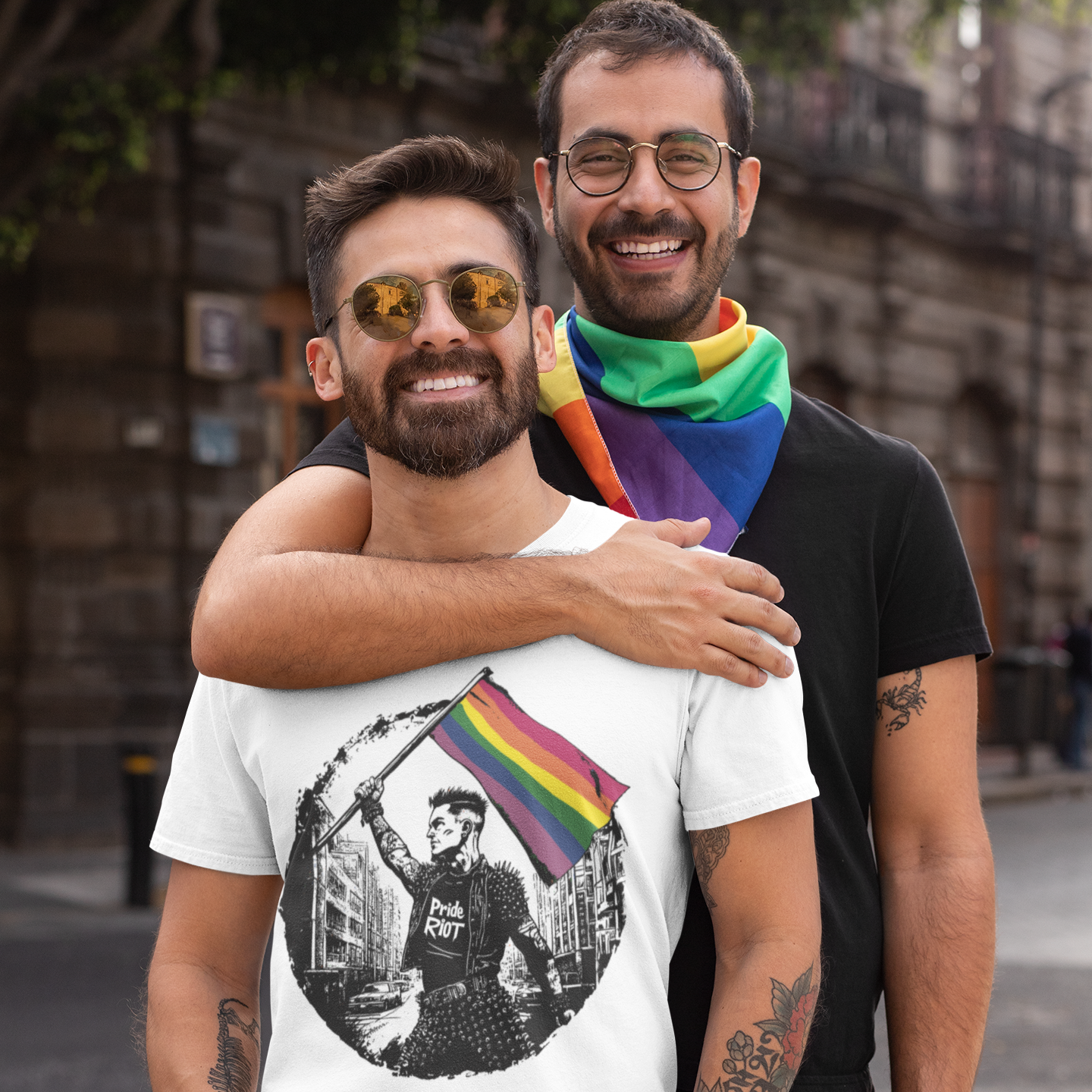 Riot Flagbearer Tee – Queer Punk Protest Shirt – Unisex LGBTQ+ 2025 Pride Graphic by Pride Riot
