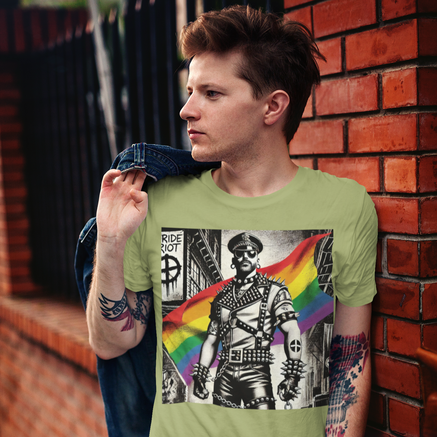 Leather Rebellion Pride Tee | Queer Punk Commander T-Shirt | LGBTQ+ Streetwear Shirt | Pride Riot 2025