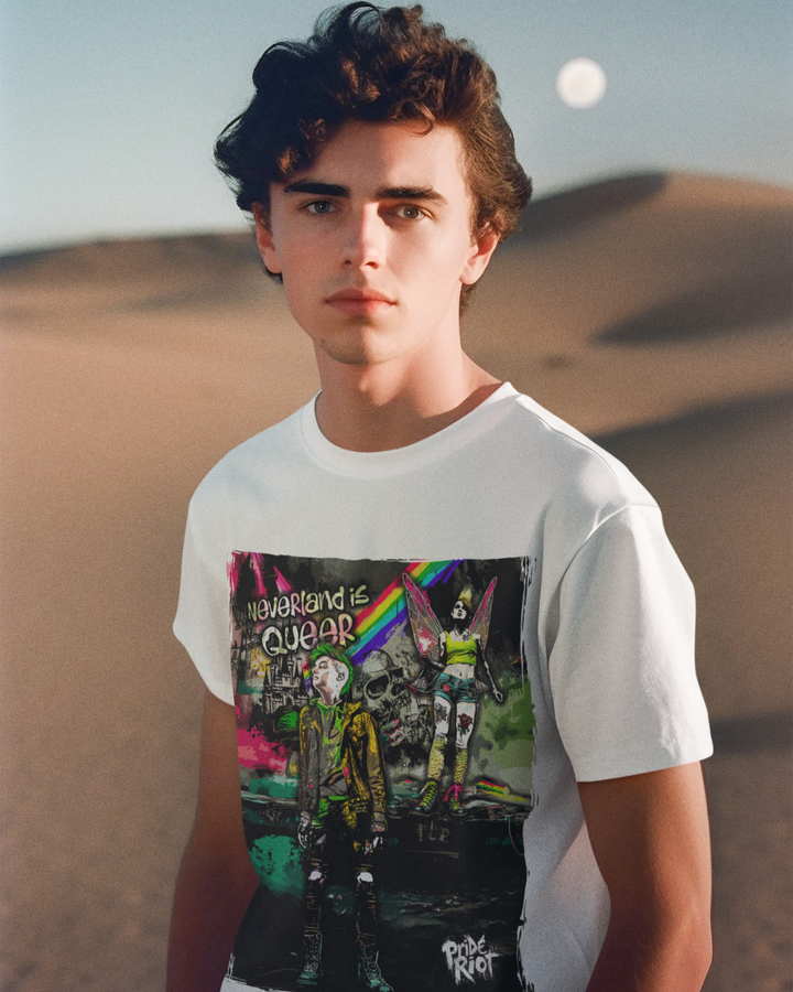 Neverland Is Queer – Unisex Punk Pride Tee