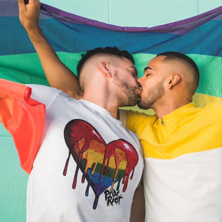Bleeding Heart Pride Tee – Light Edition – LGBTQ+ Dripping Rainbow Heart Shirt | Unisex Fit
