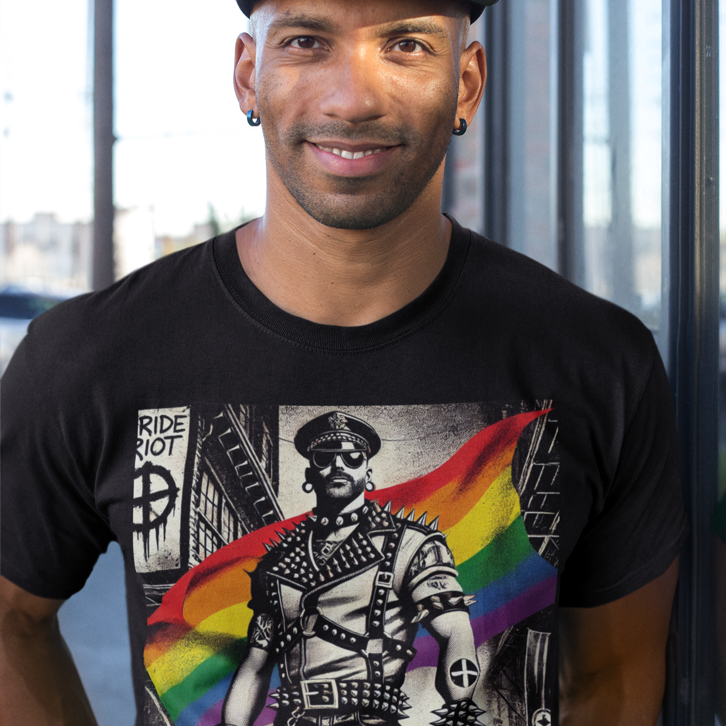 Leather Rebellion Pride Tee | Queer Punk Commander T-Shirt | LGBTQ+ Streetwear Shirt | Pride Riot 2025