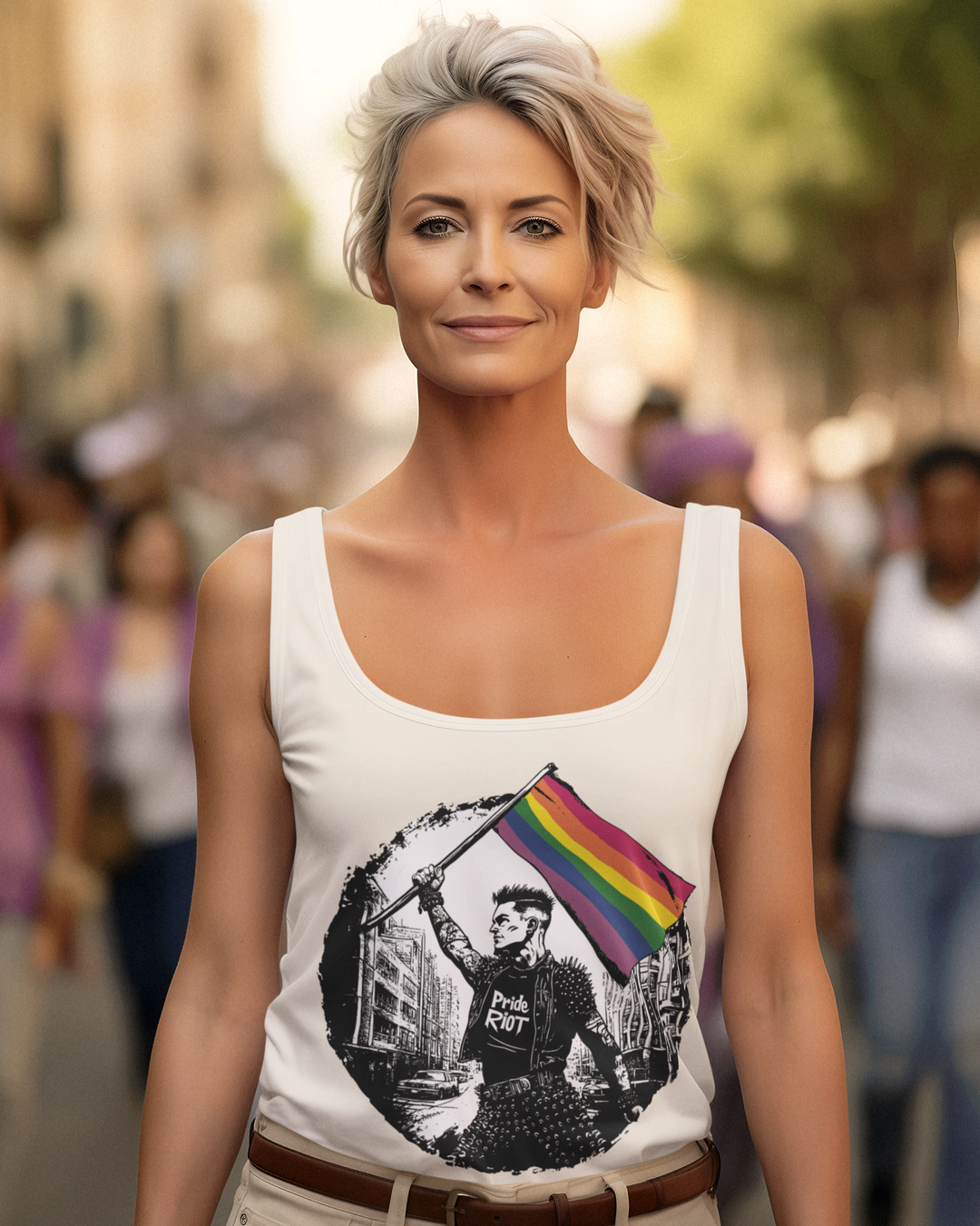 Flagbearer Pride Tank – Unisex LGBTQ+ Tank Top | Punk-Inspired, Summer Ready | Pride Riot Apparel