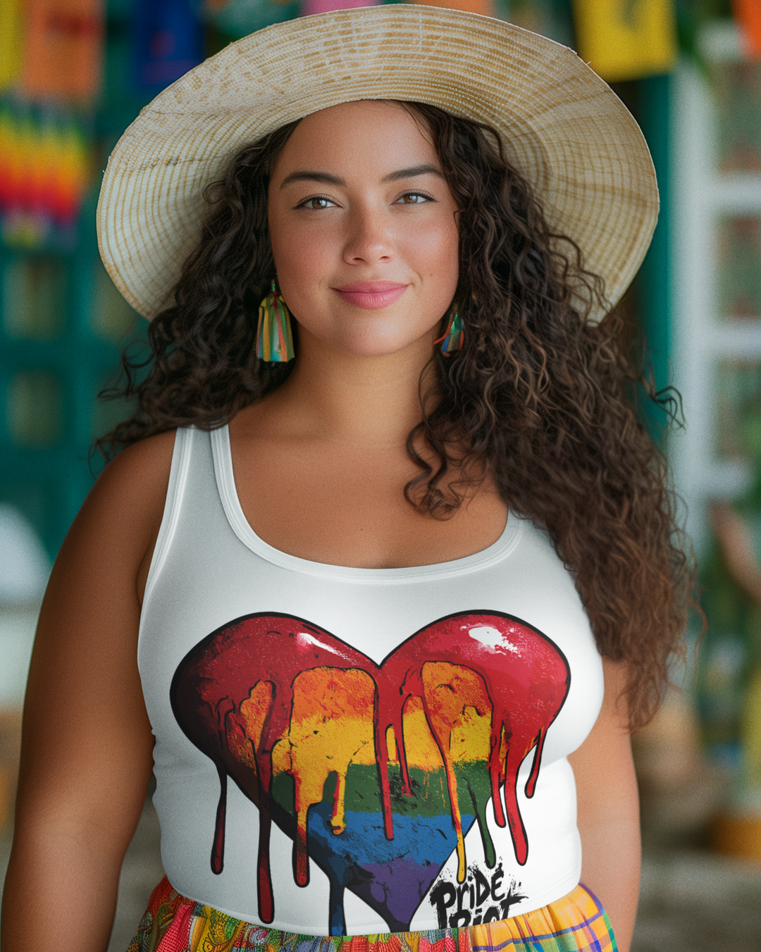 Bleeding Heart Pride Tank – Light Edition | LGBTQ+ Unisex Pastel Tank Top for Queer Comfort & Soft Strength