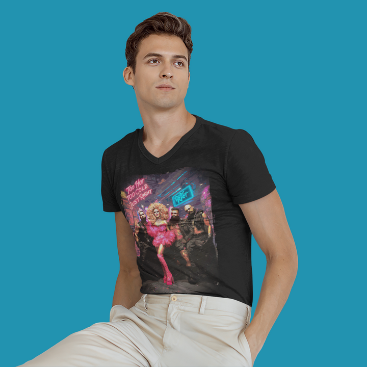 Goldie Locks V-Neck T-Shirt – Queer Drag Unisex Tee | Pride Riot Clothing