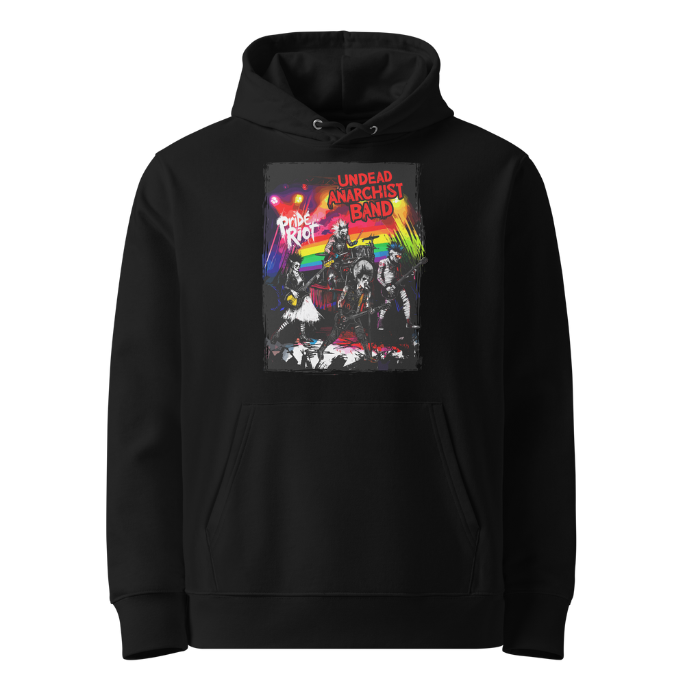 Undead Anarchist hoodie — black, front — Pride Riot