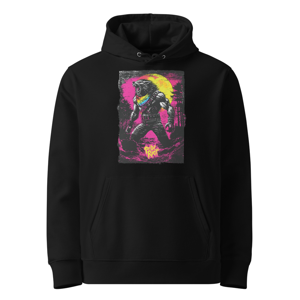 Werewolf hoodie — black, front — Pride Riot