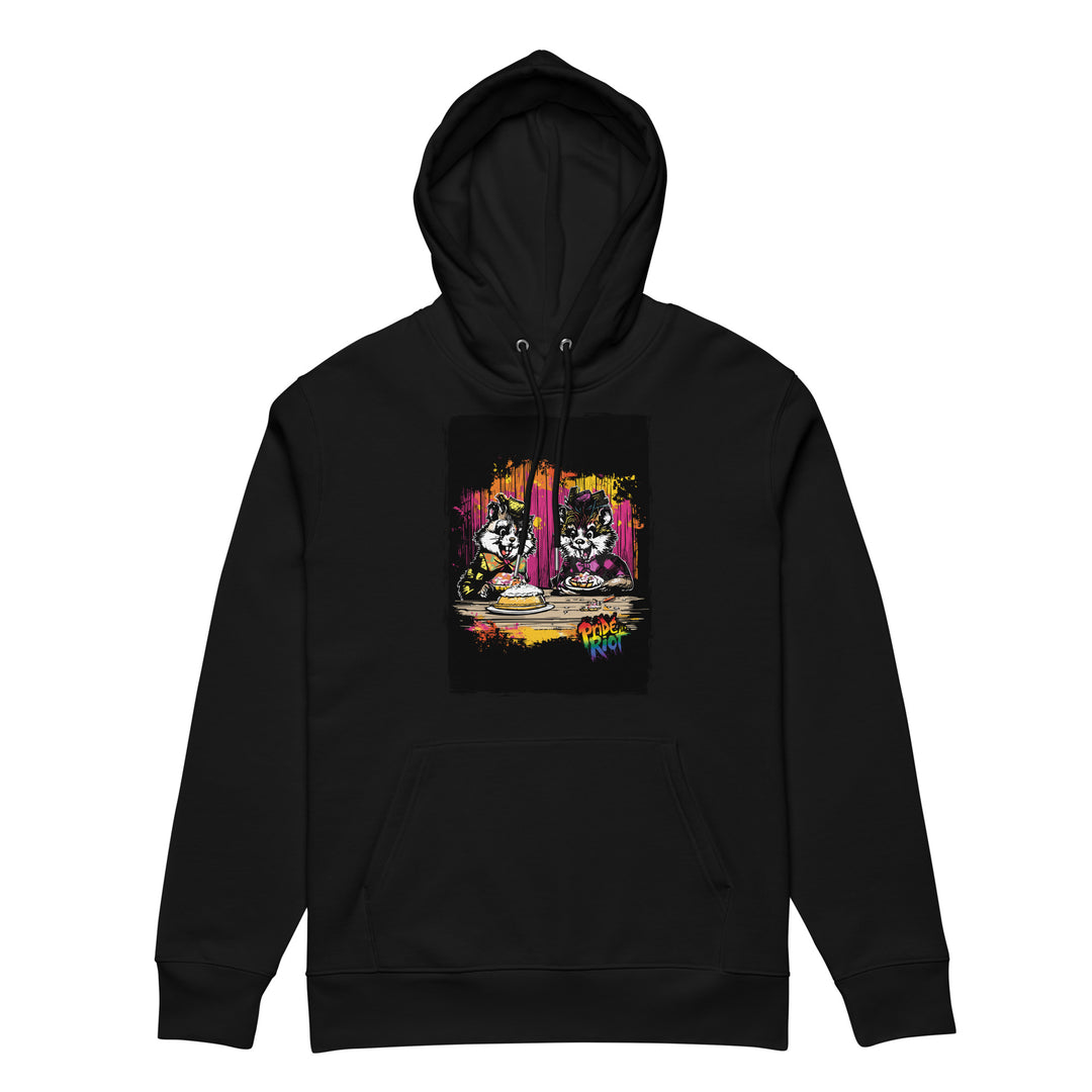 Friendsgiving Beavers hoodie — black, front — Pride Riot