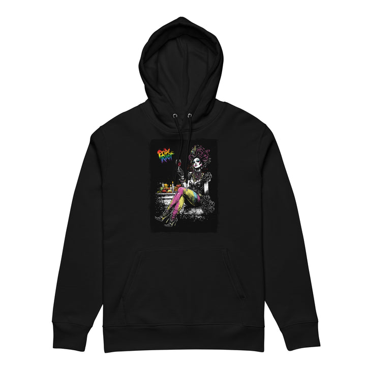 Friendsgiving Queen hoodie — black, front — Pride Riot