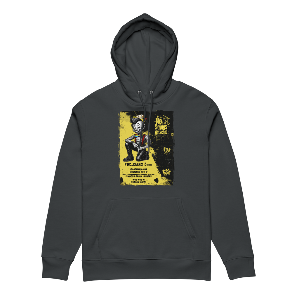 Pinocchio: No Strings Attached hoodie in India Ink Grey, front
