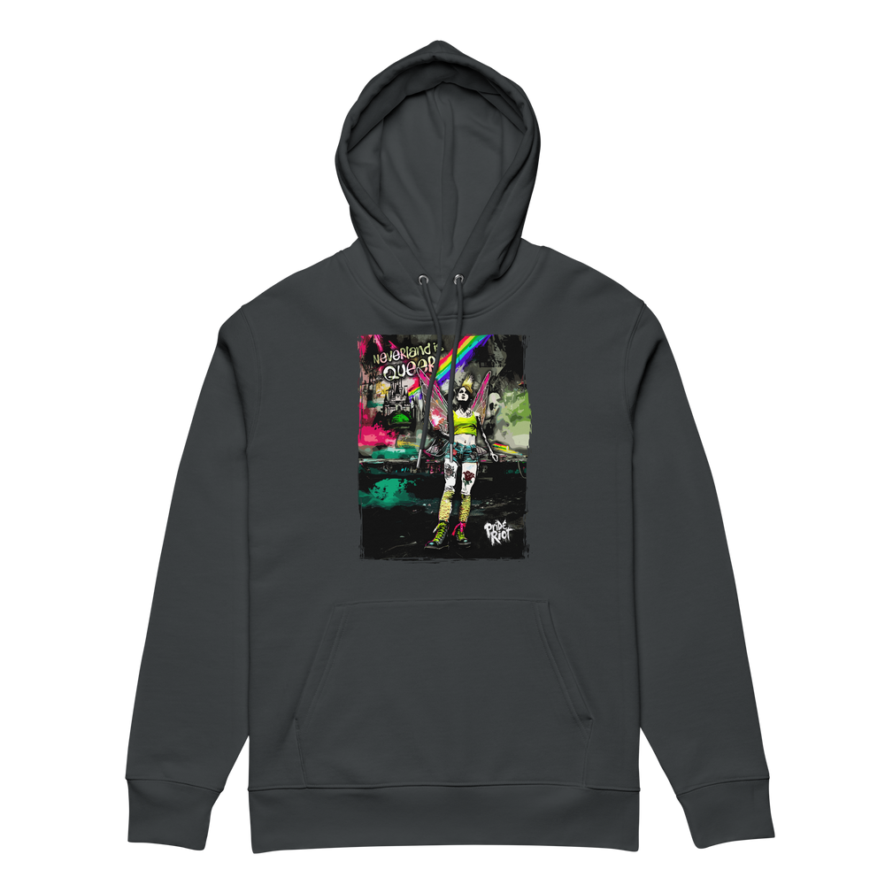 Wings and Teeth hoodie in India Ink Grey, front