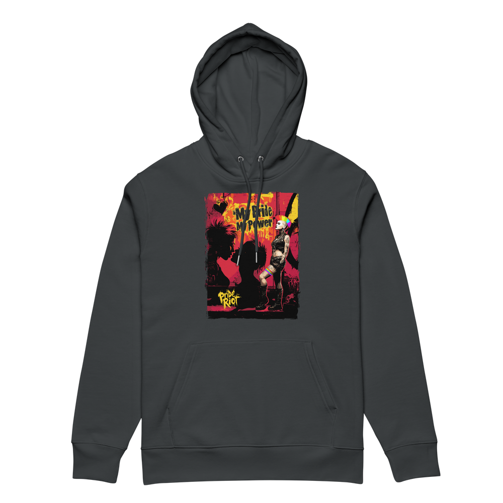 Punk Rock Queen hoodie in India Ink Grey, front