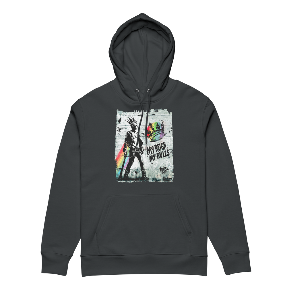 Punk Prince hoodie in India Ink Grey, front