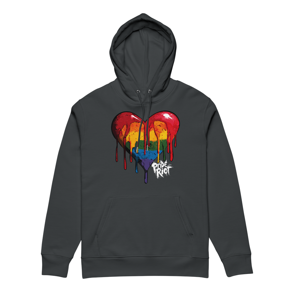 Bleeding Heart (Dark) hoodie in India Ink Grey, front
