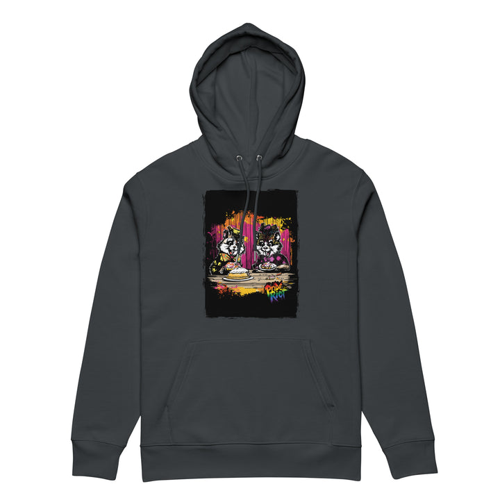Friendsgiving Beavers hoodie — india ink grey, front — Pride Riot