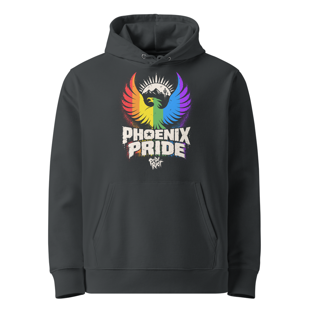 PHX Pride — Hoodie — India Ink Grey, front