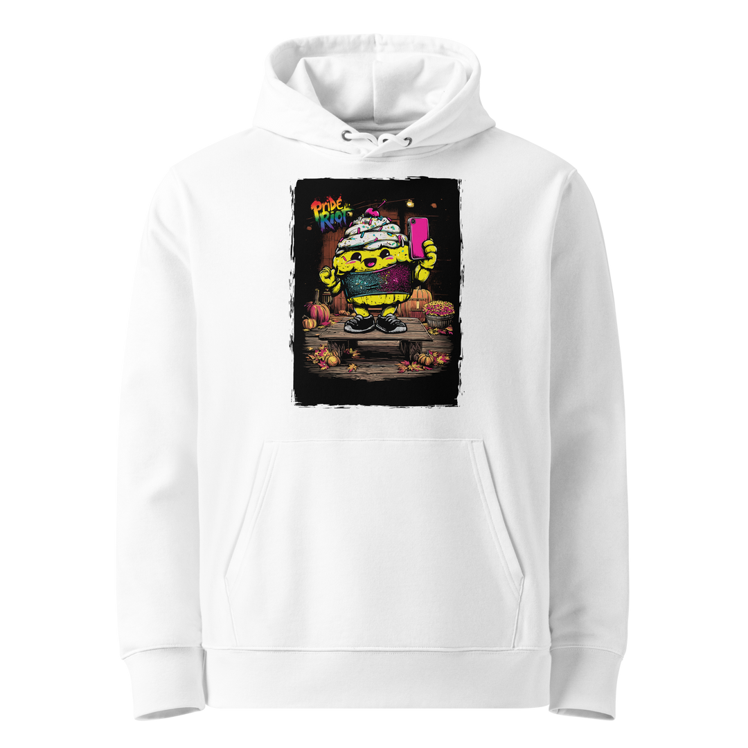 Snack: The Cream Filled Cake — Hoodie — White, front