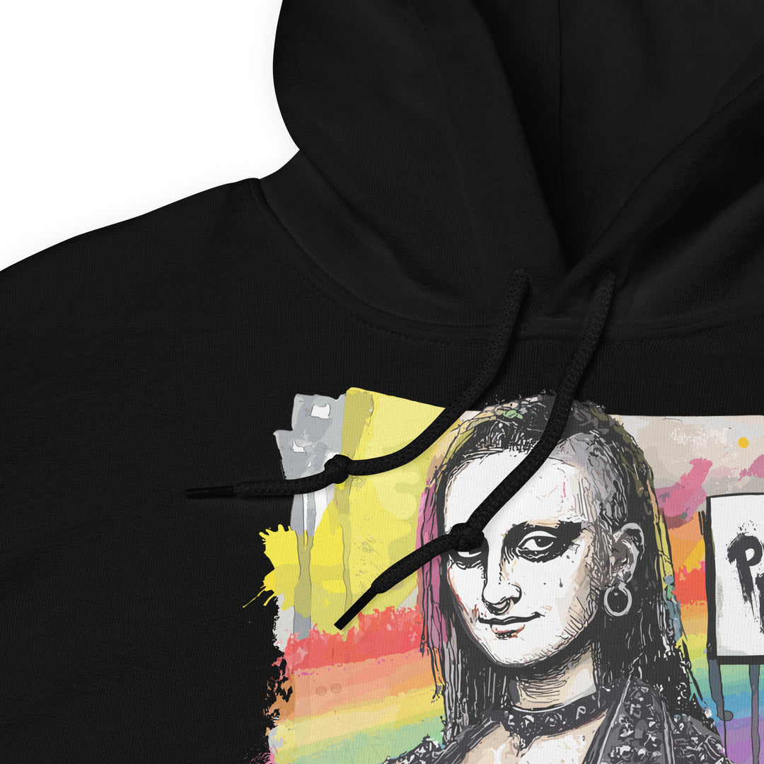 Mona Lisa Punk Unisex Hoodie - Queer Art Rebellion - Soft Fleece