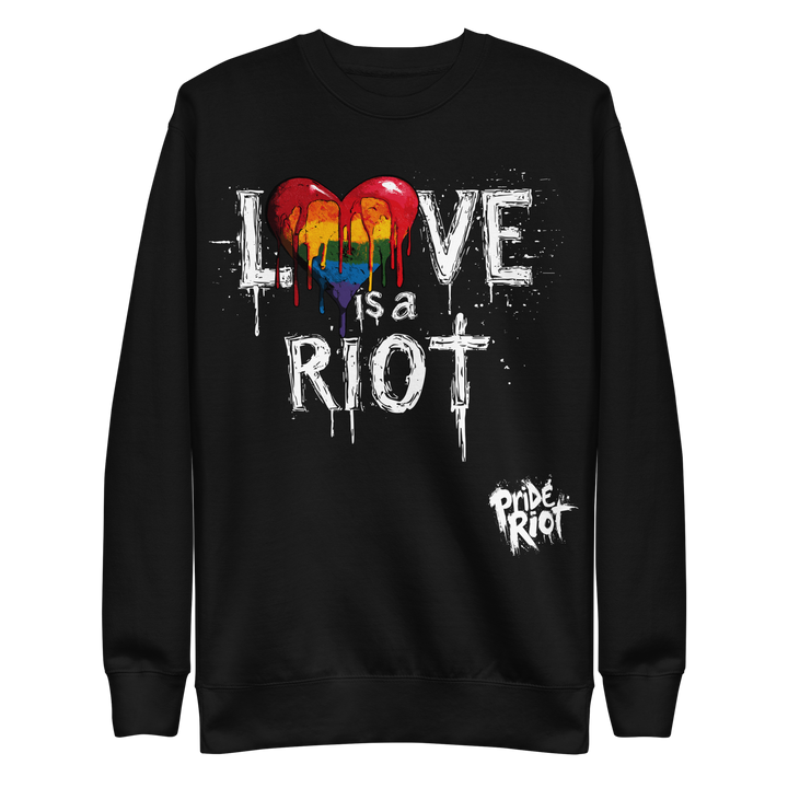 Bleeding Hearts Love is a Riot (Dark) — Sweatshirt — Black, front