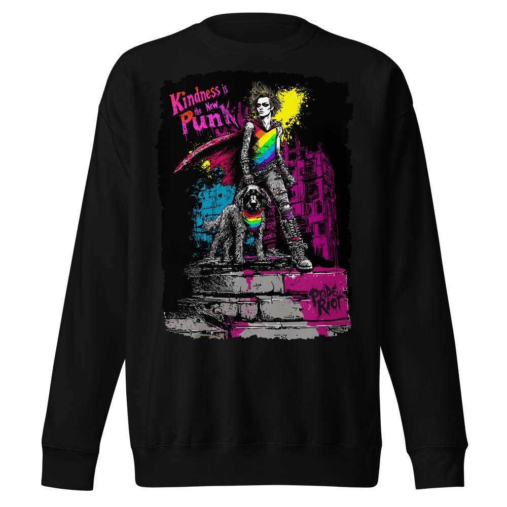 Kindness Is the New Punk — Sweatshirt — Black, front