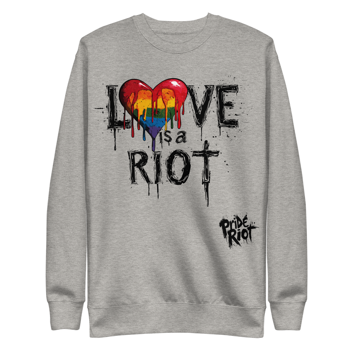 Bleeding Hearts Love is a Riot (Light) — Sweatshirt — Carbon Grey, front