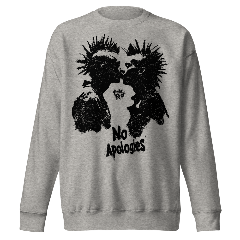Punk Rock Kiss: No Apologies — Sweatshirt — Carbon Grey, front