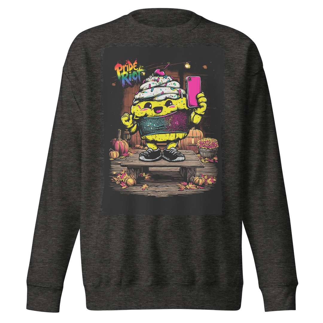 Snack: The Cream Filled Cake — Sweatshirt — Charcoal Heather, front