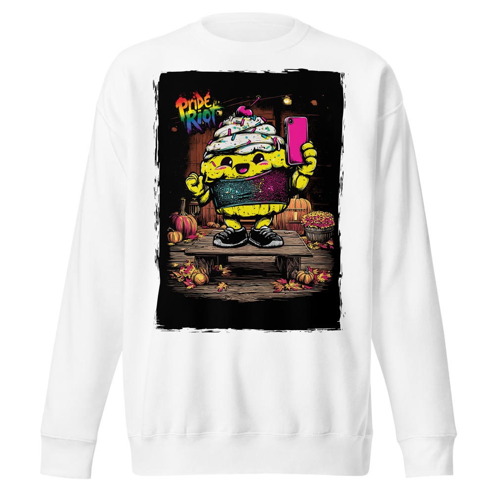 Snack: The Cream Filled Cake — Sweatshirt — White, front