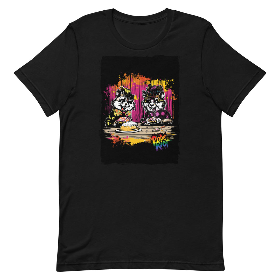 Friendsgiving Beavers tee — black, front — Pride Riot