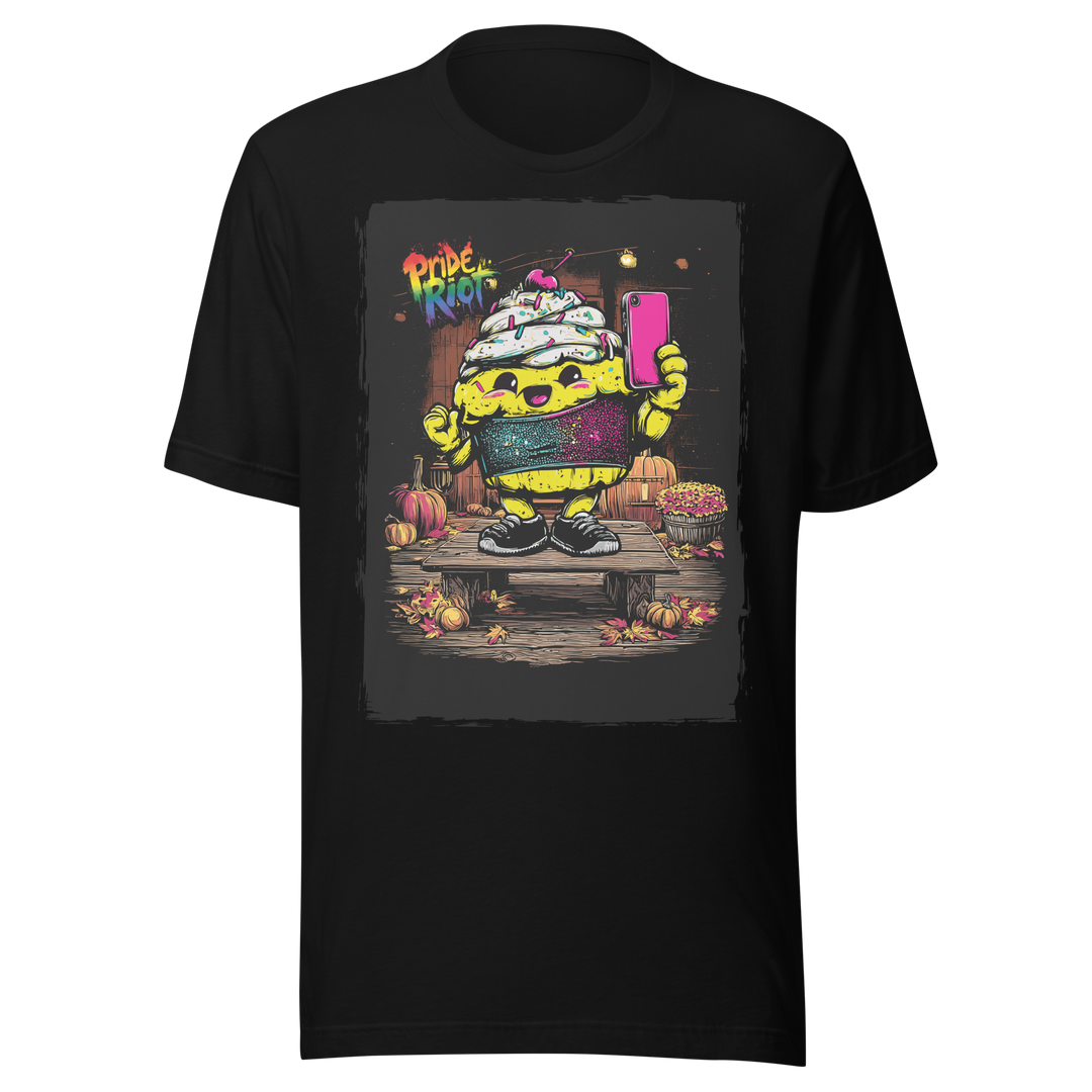 Snack: The Cream Filled Cake — Tee — Black, front